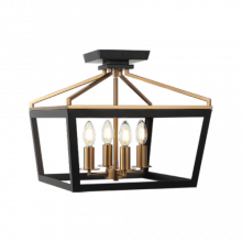 Matteo Lighting X67004BKAG - Mavonshire Black + Aged Gold Brass Ceiling Mount