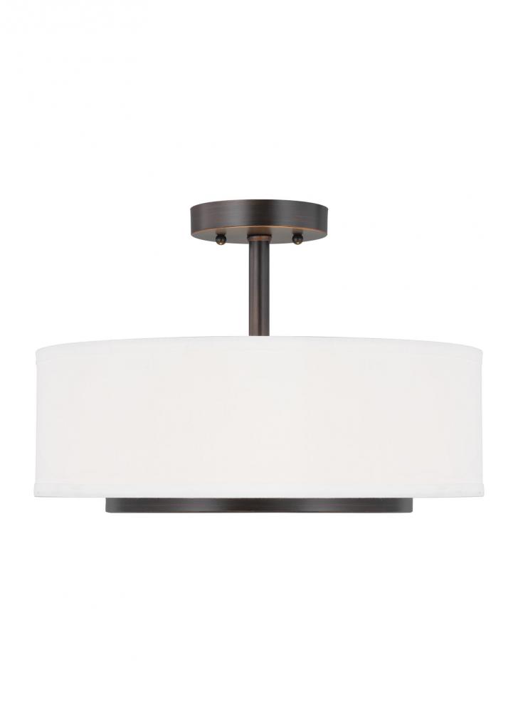 Two Light Semi-Flush Convertible Pendant