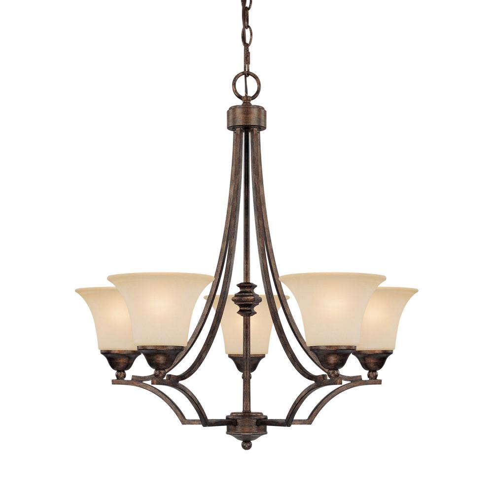 Five Light Rustic Up Chandelier