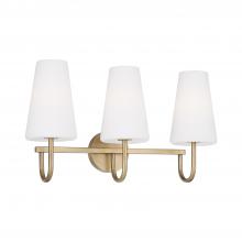 Capital 155231AD-550 - 3-Light Vanity in Aged Brass with Tapered Soft White Glass