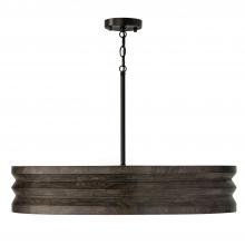 Capital 454041EB - 4-Light Chandelier in Matte Black and Handcrafted Mango Wood in Espresso Stain