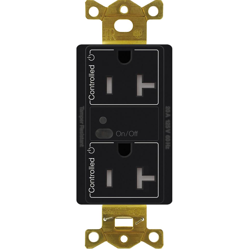 20A DUPLEX RF RECEPTACLE BLACK