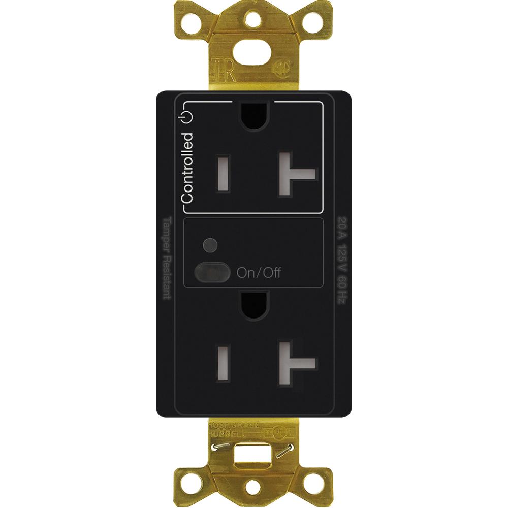 20A SPLIT RF RECEPTACLE BLACK