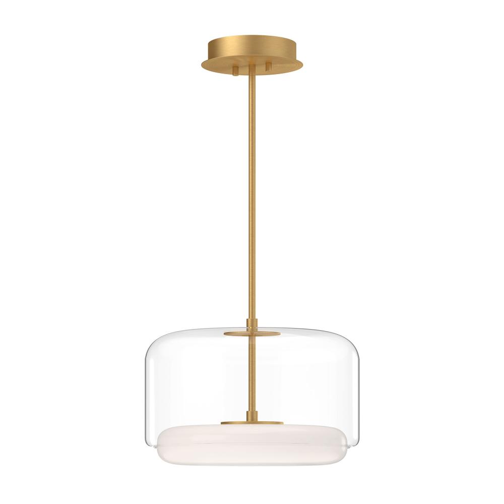 Enkel 15-in Clear/Brushed Gold LED Pendant