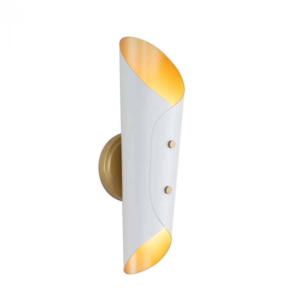 Regina Andrew Vest Sconce (White and Natural Bra