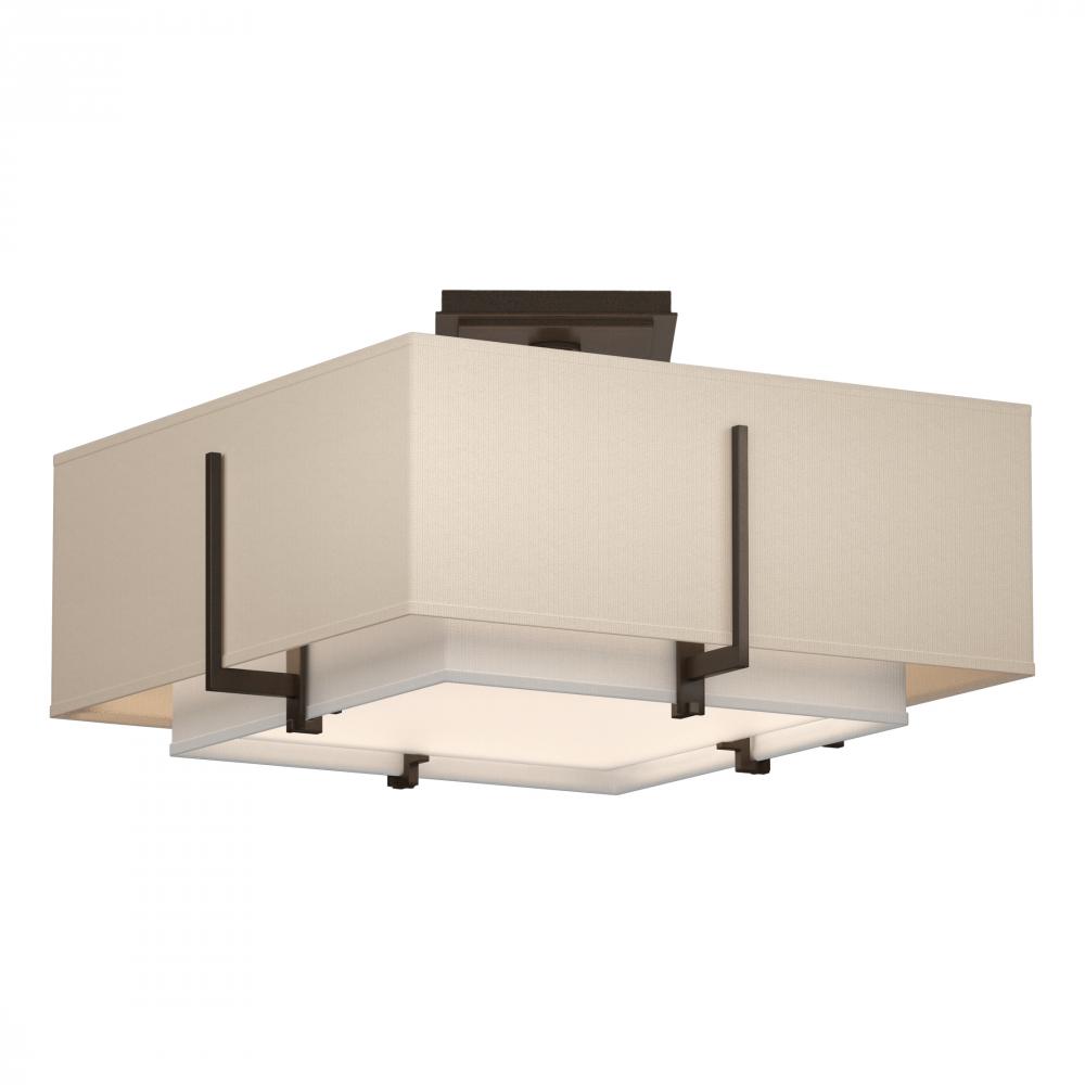 Exos Square Small Double Shade Semi-Flush