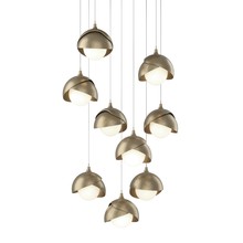 Hubbardton Forge 131105-SKT-LONG-84-84-GG0711 - Brooklyn 9-Light Double Shade Pendant