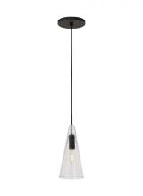 Visual Comfort & Co. Modern Collection SLPD281CB-L - Sean Lavin Selina 1-light dimmable small accent pendant with nightshade black finish and glass shade