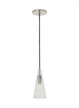 Visual Comfort & Co. Modern Collection SLPD281CN - Sean Lavin Selina 1-light dimmable small accent pendant with polished nickel finish and glass shade