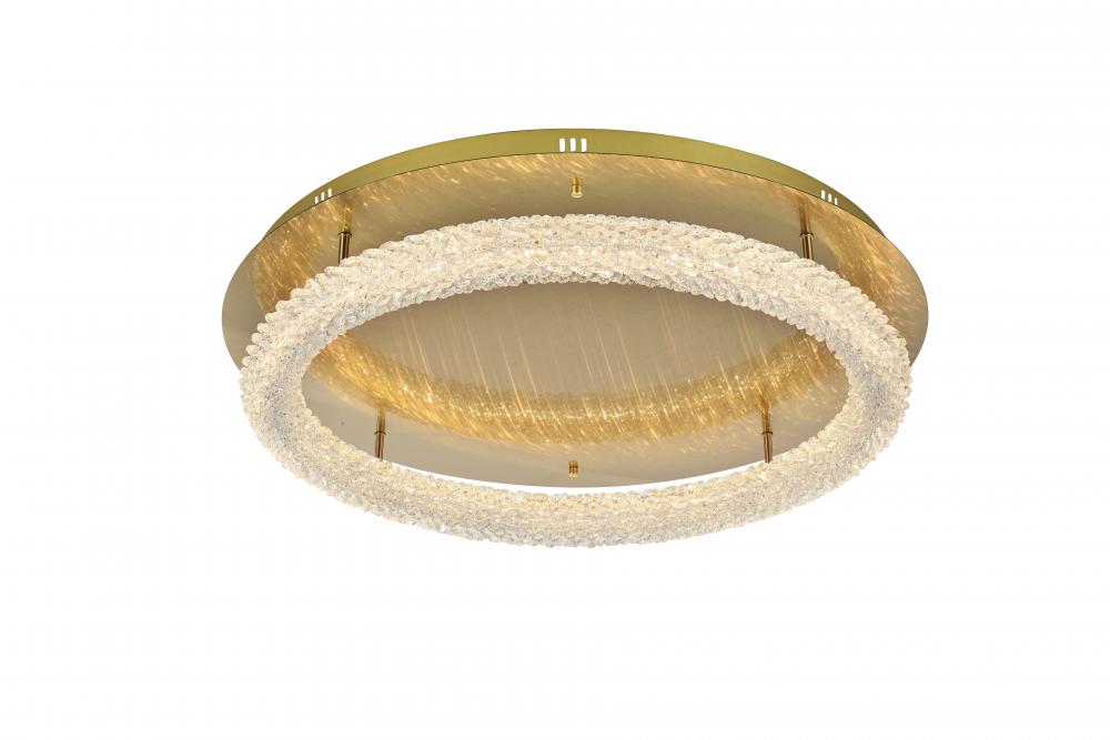 Bowen 29.5 inch LED Flush Mount in Satin Gold