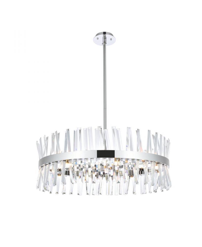 Serephina 32 Inch Crystal Round Chandelier Light in Chrome