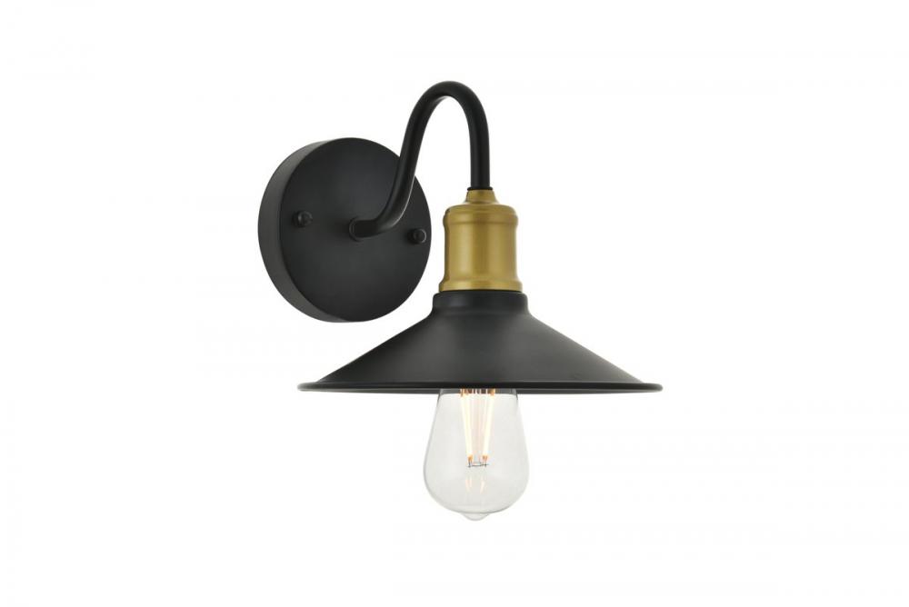 Etude 1 light brass and black Wall Sconce