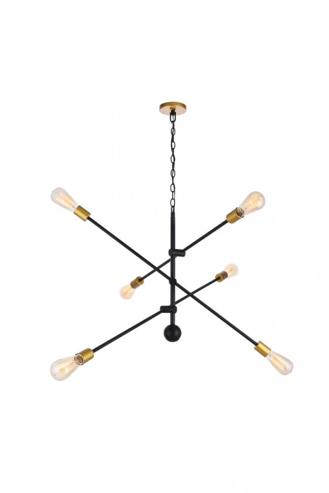 Axel 6 Lights Black Pendant