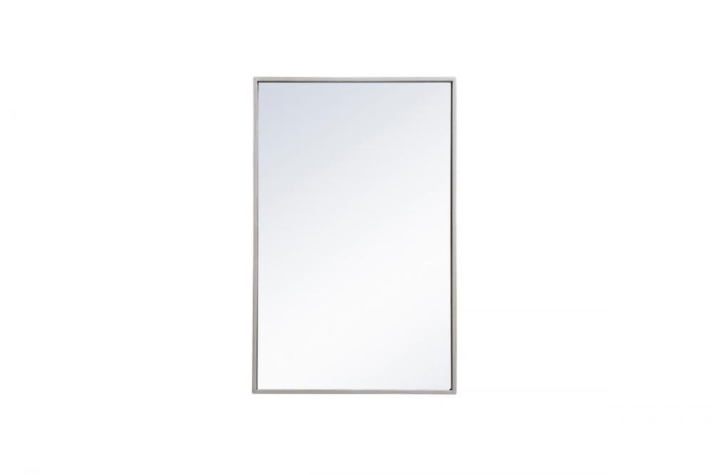 Metal Frame Rectangle Mirror 18x28 Inch in Silver