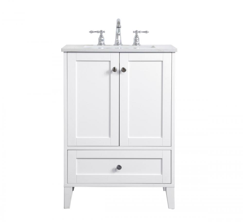 24 Inch Single Bathroom Vanity in White