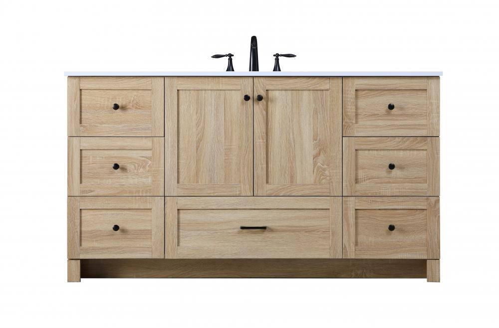 60 Inch Single Bathroom Vanity In Mango Wood