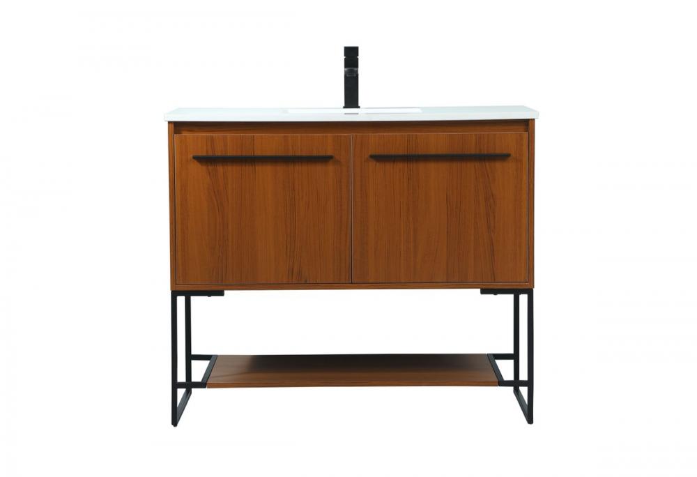 40 inch Single bathroom vanity in teak