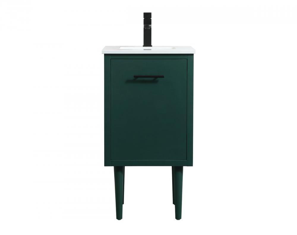 18 Inch Single Bathroom Vanity in Green