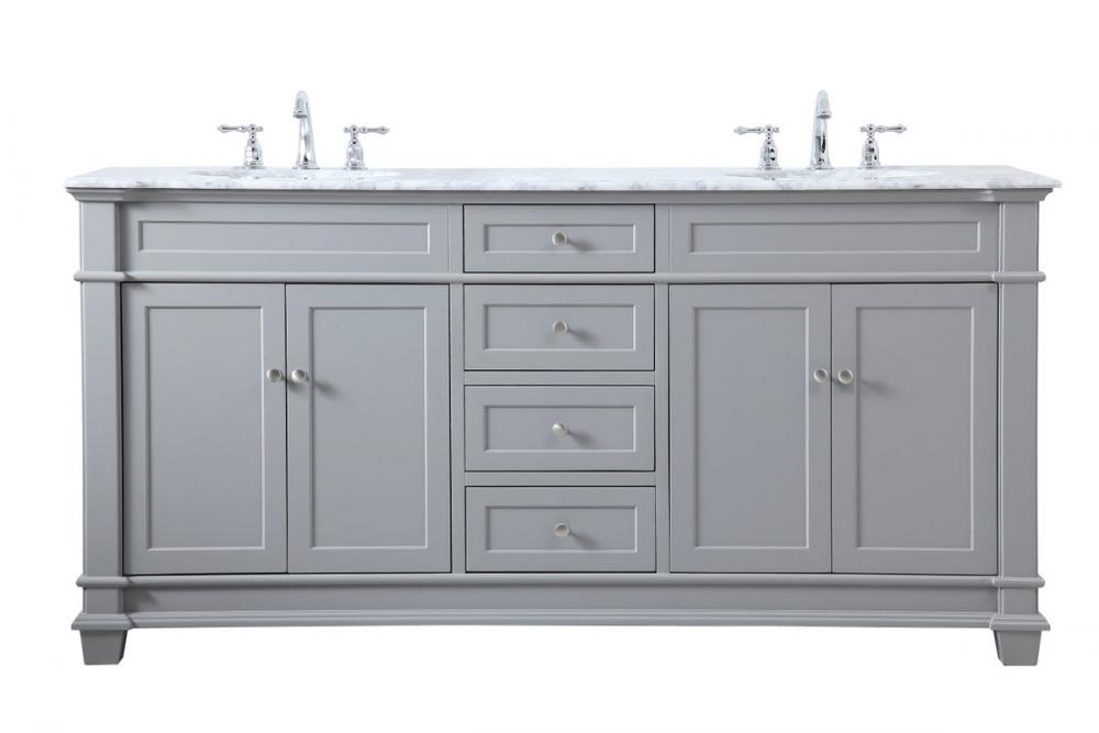 72 Inch Double Bathroom Vanity Set in Grey