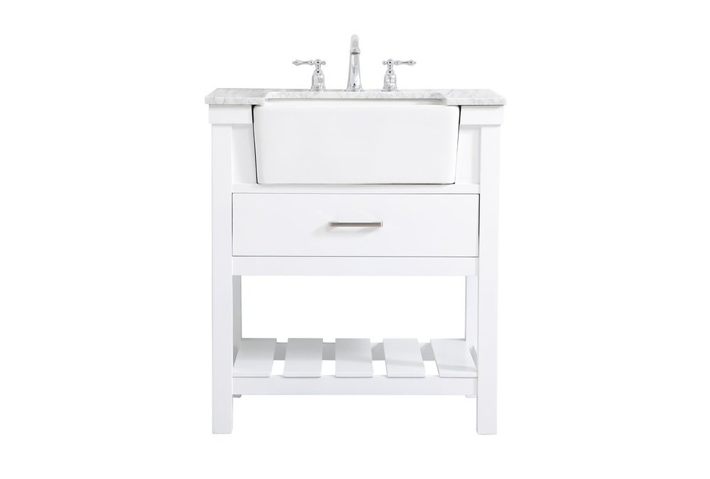 30 inch Single bathroom vanity in white