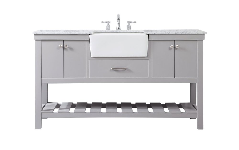 60 inch Single bathroom vanity in grey