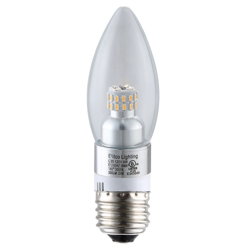 LED S30C35 120V 4W 3000K 300LM E12 DIM