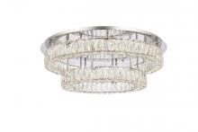 Elegant 3503F30L2C - Monroe 30 Inch LED Double Flush Mount in Chrome