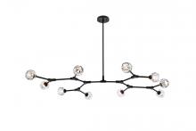 Elegant 3508D56BK - Zayne 10 Light Pendant in Black