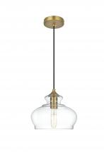 Elegant LD2246SG - Destry 9.5 Inch Pendant Clear Shade in Satin Gold