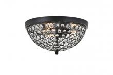 Elegant LD5012F13MB - Taye 3 light Matte Black Flush Mount