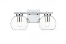 Elegant LD7311W15CH - Juelz 2 Light Chrome and Clear Bath Sconce