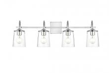 Elegant LD7313W33CH - Avani 4 Light Chrome and Clear Bath Sconce