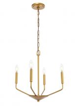 Elegant LD8025D18BR - Enzo 4 Light Brass Pendant