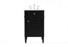 Elegant VF12521BK - 21 Inch Single Bathroom Vanity in Black