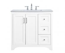 Elegant VF17036WH - 36 Inch Single Bathroom Vanity in White