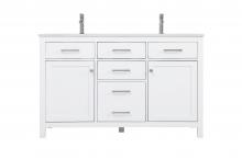 Elegant VF23354DWH - 54 Inch Double Bathroom Vanity in White