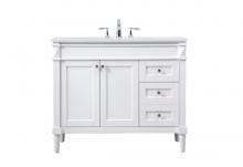 Elegant VF31842WH - 42 Inch Single Bathroom Vanity in White