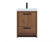 Elegant VF46024WB - 24 Inch Single Bathroom Vanity in Walnut Brown