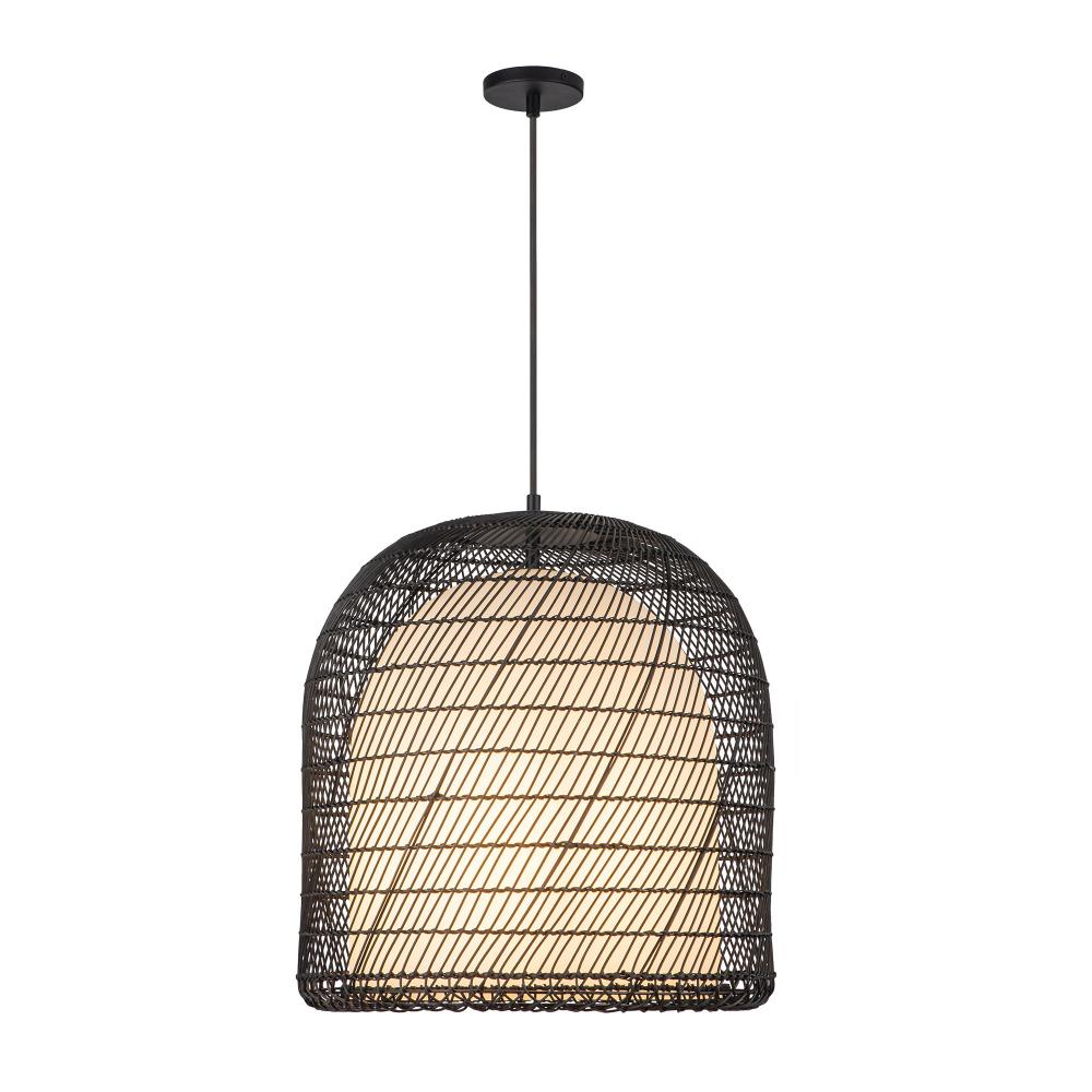 Bondi 20-in Matte Black/Opal Glass 1 Light Pendant