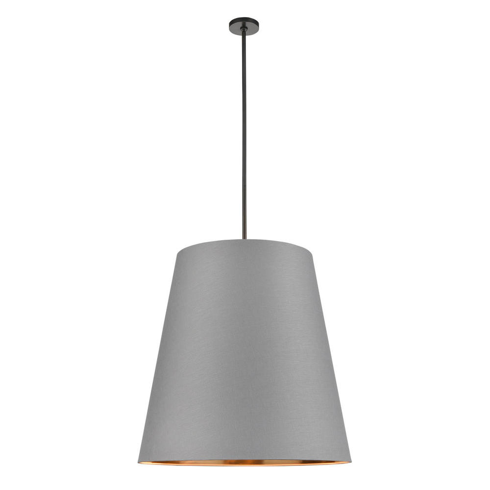 Calor 30-in Gray Linen Withgold Parchmen/Urban Bronze 3 Lights Pendant