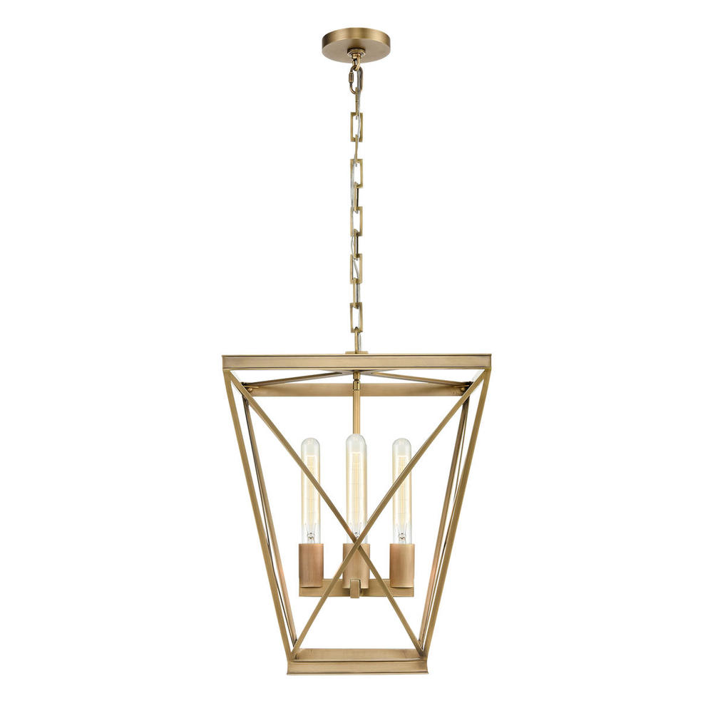 Lattice Vintage Brass 4 Lights Pendant