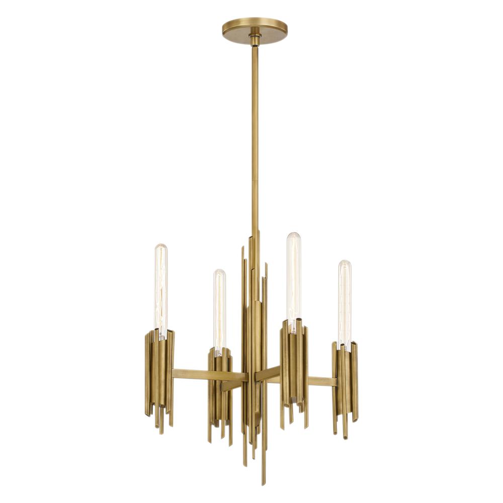 Torres 19-in Vintage Brass 4 Lights Chandeliers