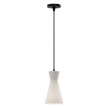 Alora Lighting PD473706MBOP - Betty 6-in Matte Black/Opal Glass 1 Light Pendant