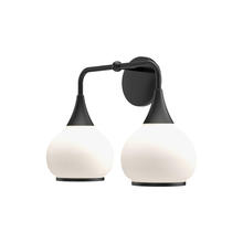 Alora Lighting VL524217MBOP - Hazel 17-in Matte Black/Opal Matte Glass 2 Lights Vanity