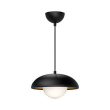 Alora Lighting PD522011MBOP - Rubio 11-in Matte Black/Opal Matte Glass 1 Light Pendant