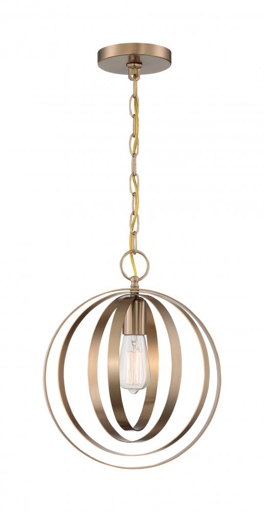 Pendleton - 1 Light Pendant with- Burnished Brass Finish