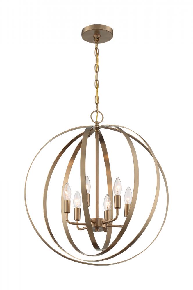 Pendleton - 6 Light Pendant with- Burnished Brass Finish