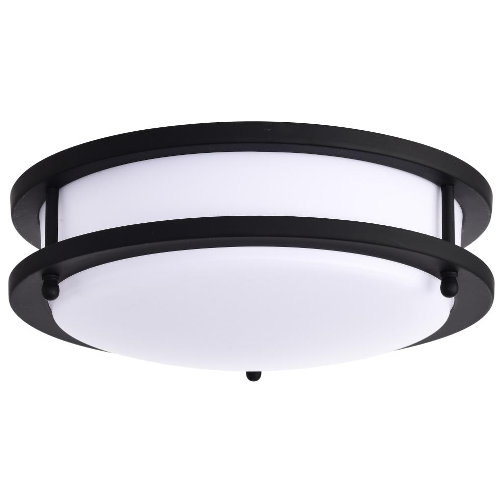 Glamour LED 10 inch; Flush Mount Fixture; Black Finish; CCT Selectable 3K/4K/5K