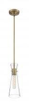 Nuvo 60/6858 - Bahari - 1 Light Mini Pendant with Clear Glass - Vintage Brass Finish