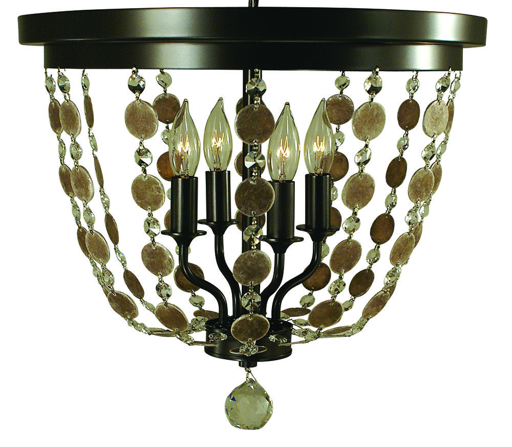 4-Light Antique Brass Naomi Flush Mount